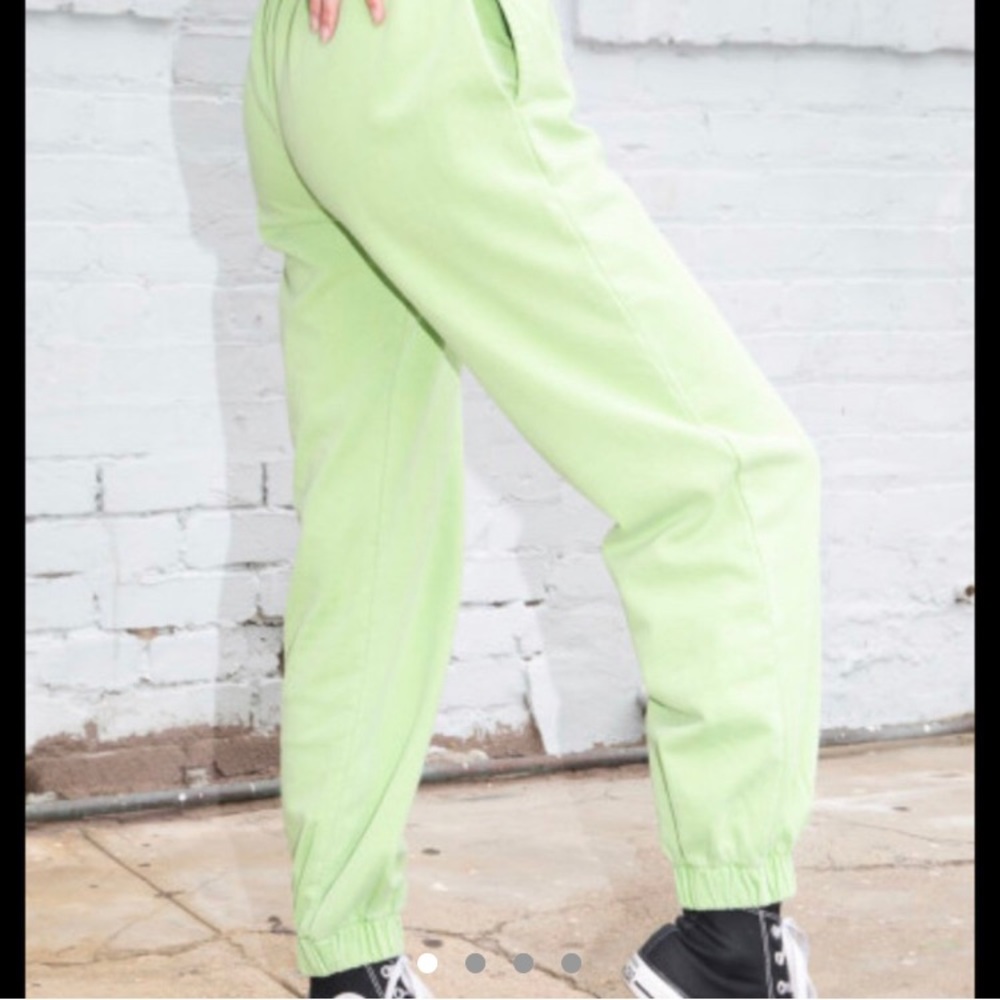 Lime Green Brandy Melville Sweat Pants